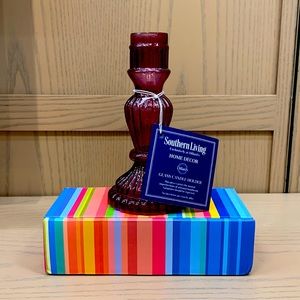 Pretty purple glass candleholder by Southern Living home decor